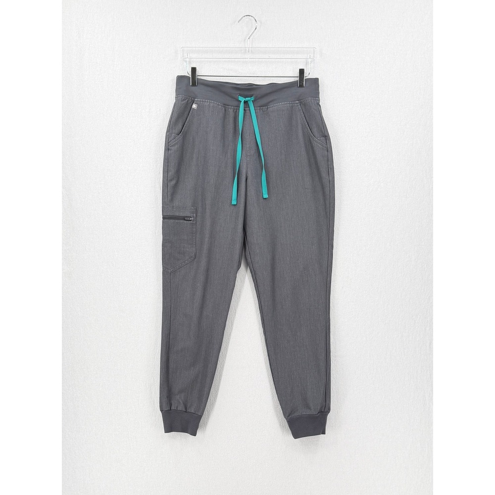 FIGS High Waist Zamora Jogger Women Medium Gray Scrub Pants Cargo Pockets